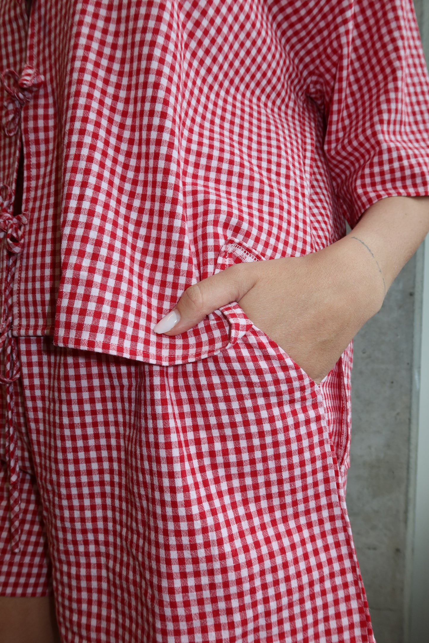 Candy Gingham Tie Tee