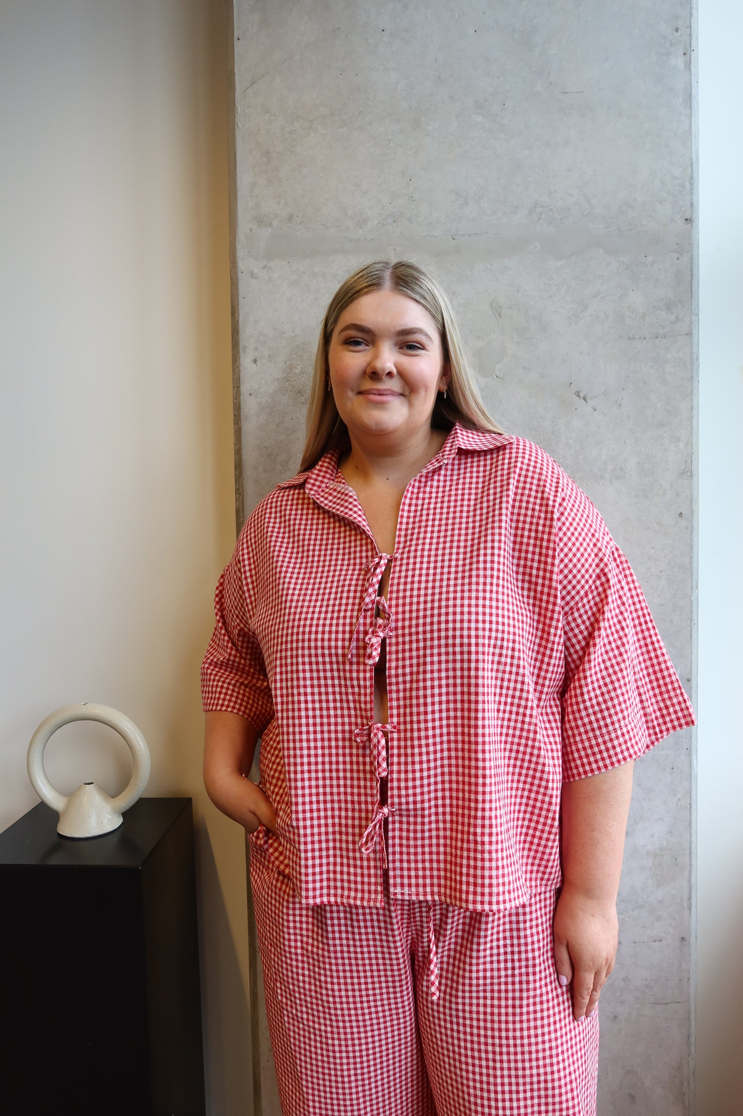 Candy Gingham Tie Tee