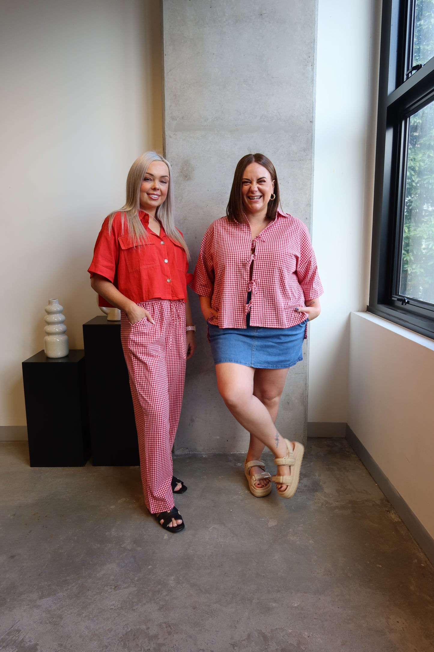 Candy Gingham Tie Tee