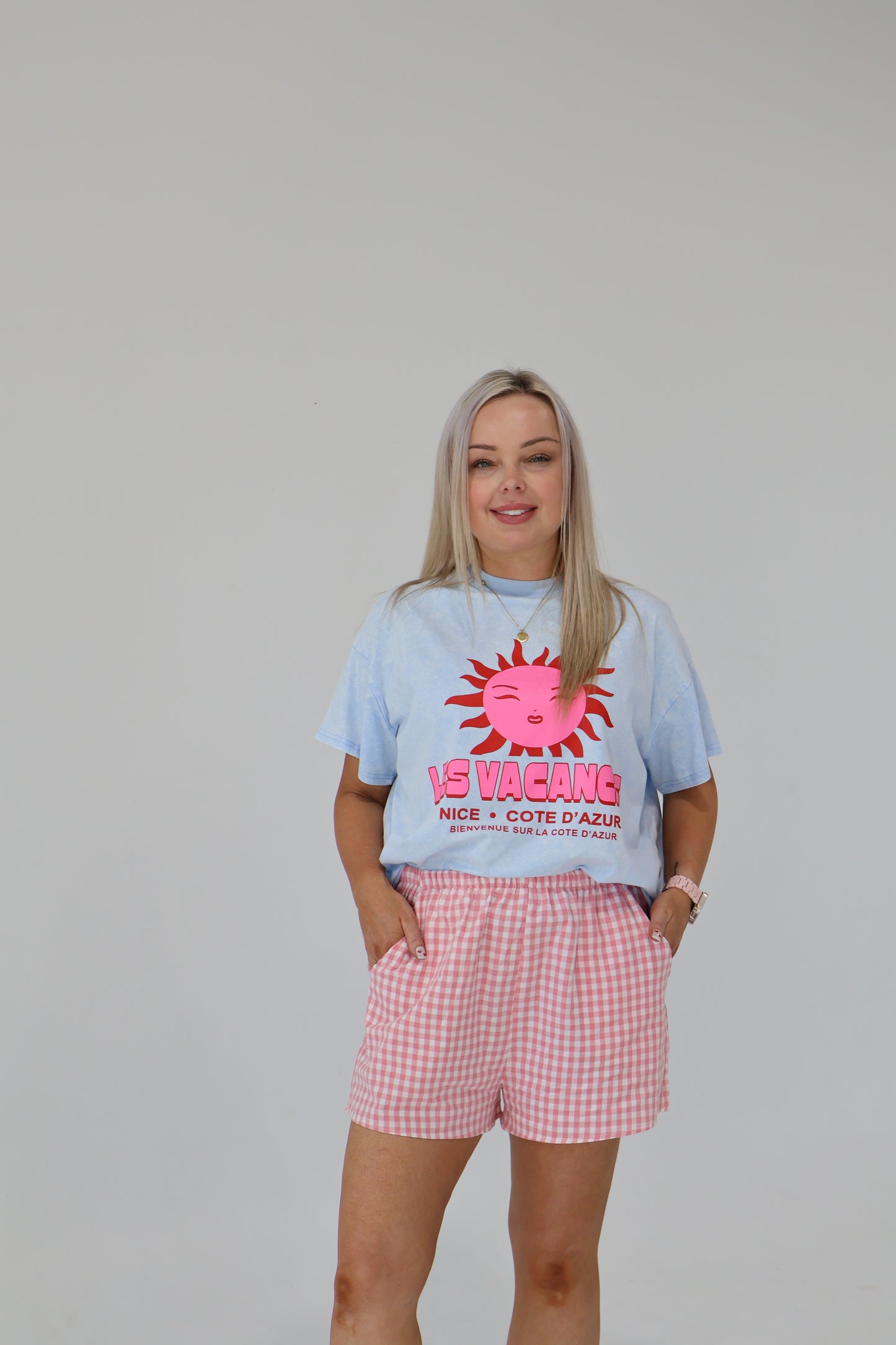 Poppy gingham short - Pink