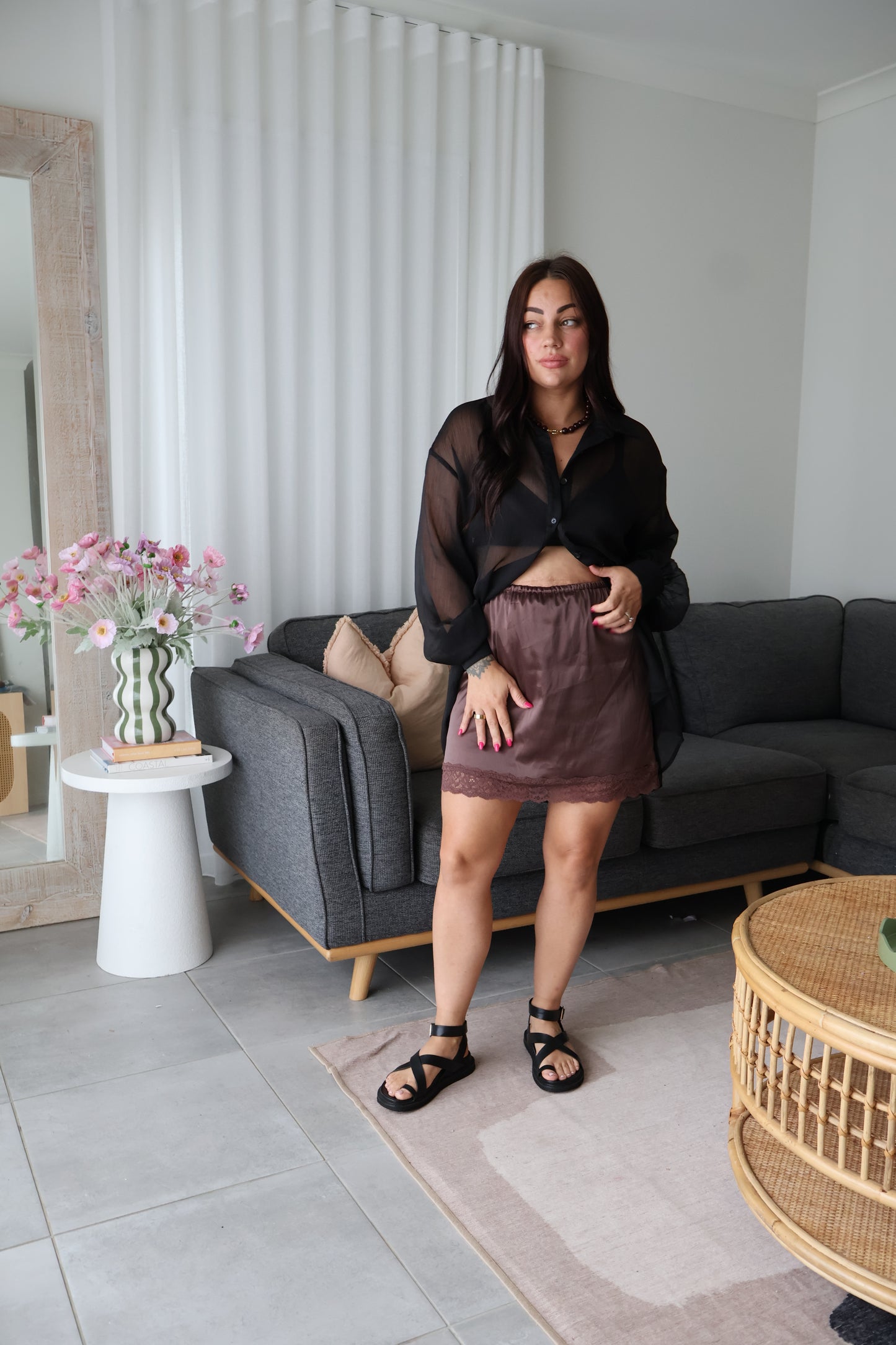 Lily lace skort - Chocolate