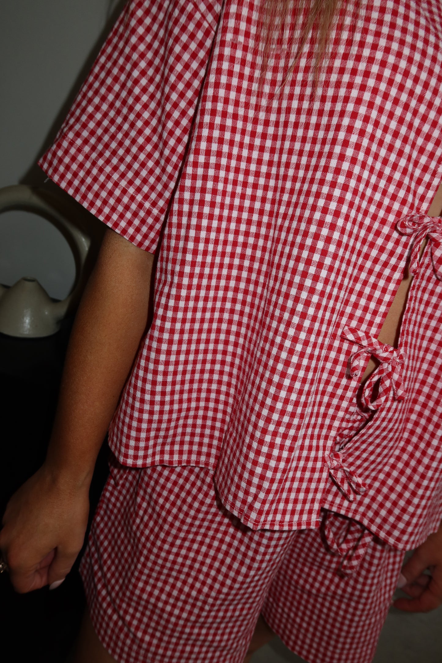 Candy Gingham Tie Tee