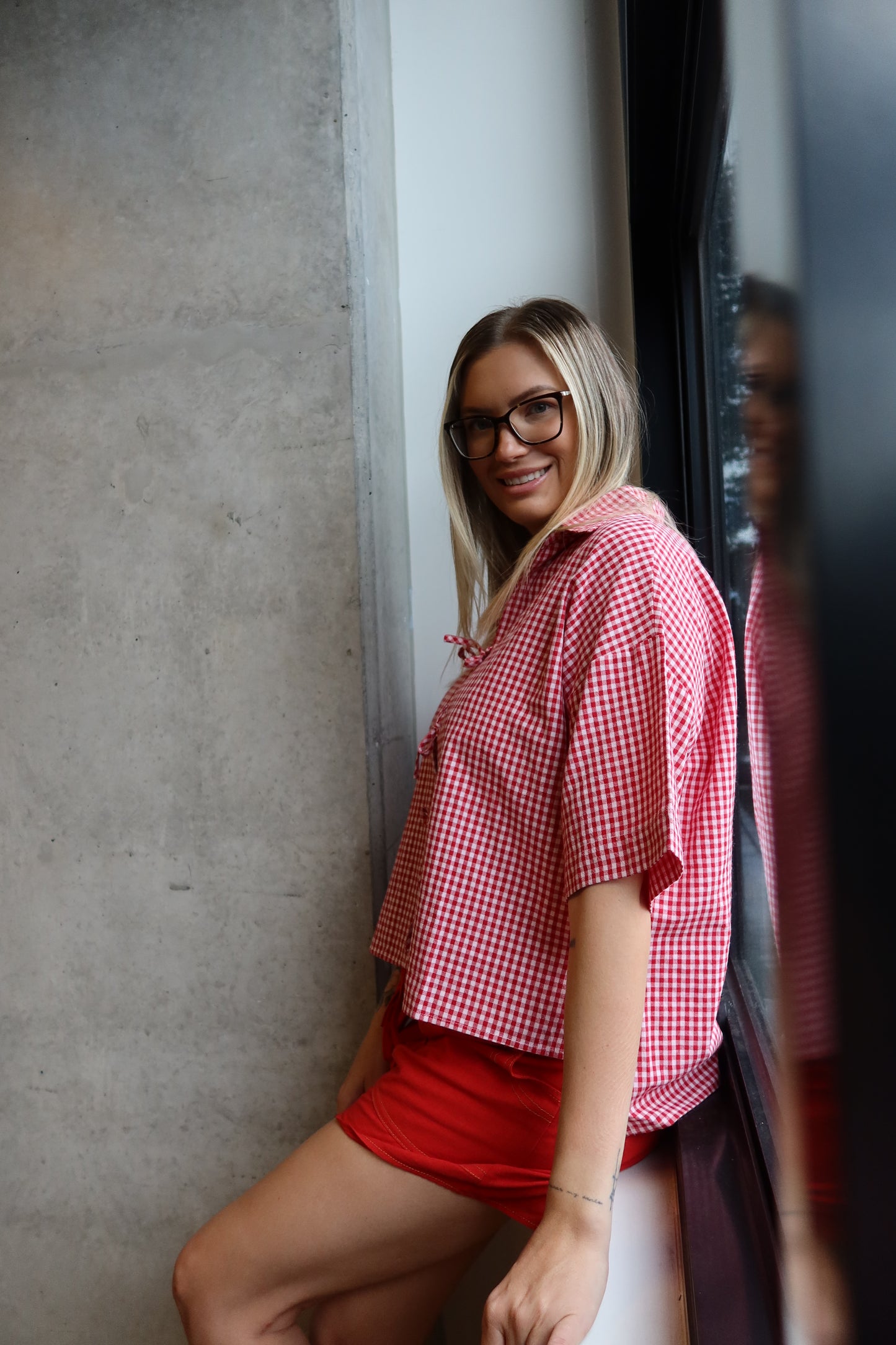 Candy Gingham Tie Tee
