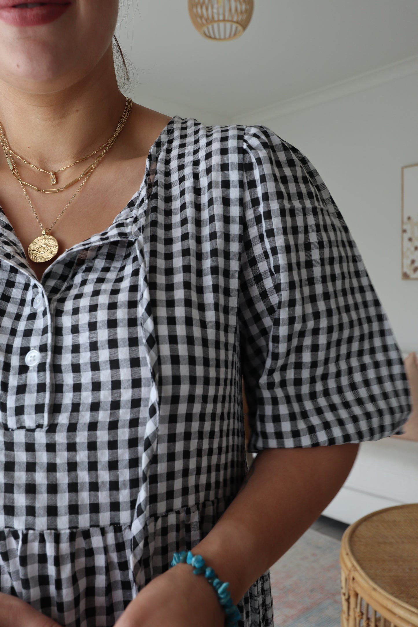 Haven Gingham Dress - Black