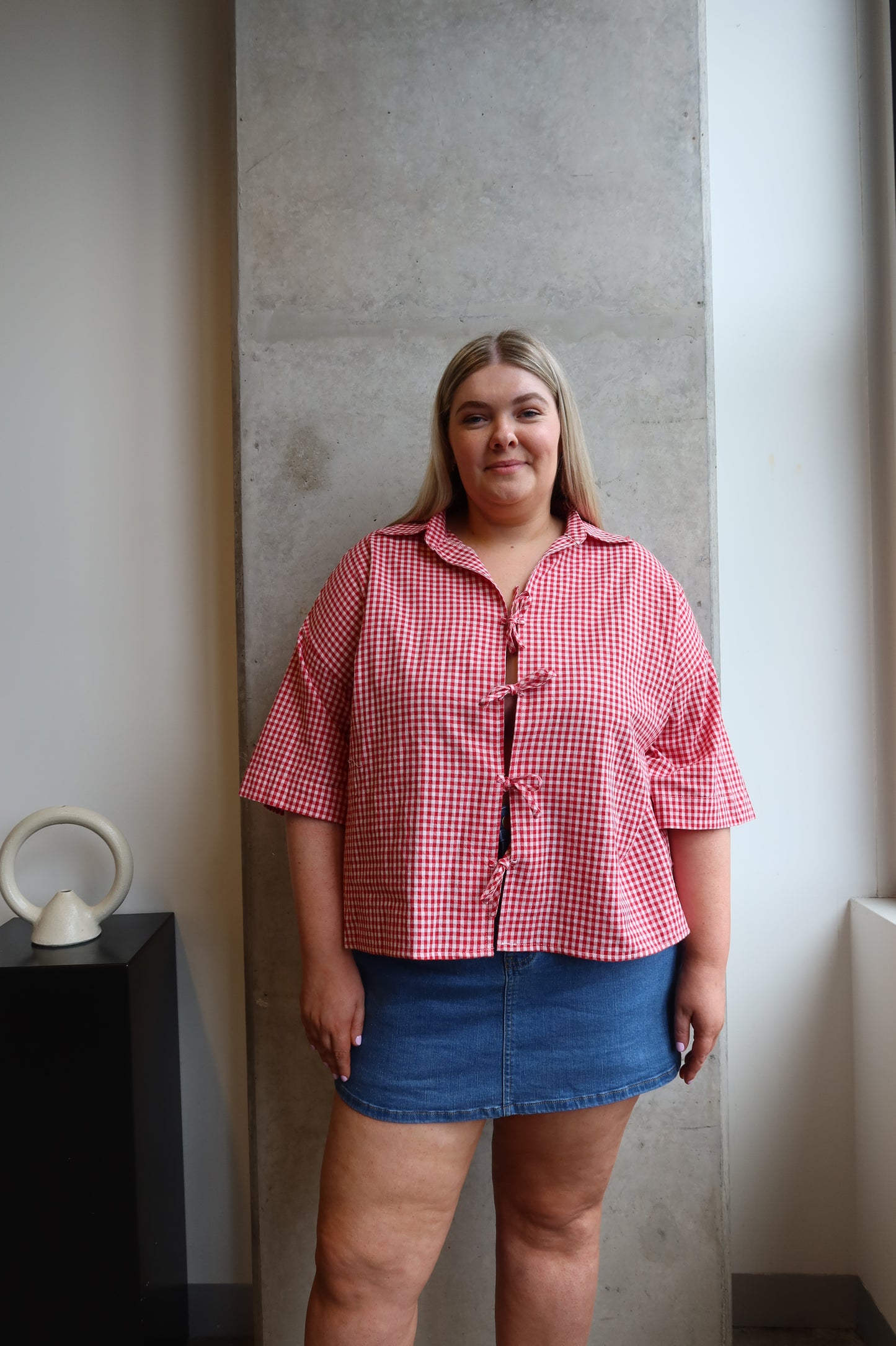 Candy Gingham Tie Tee