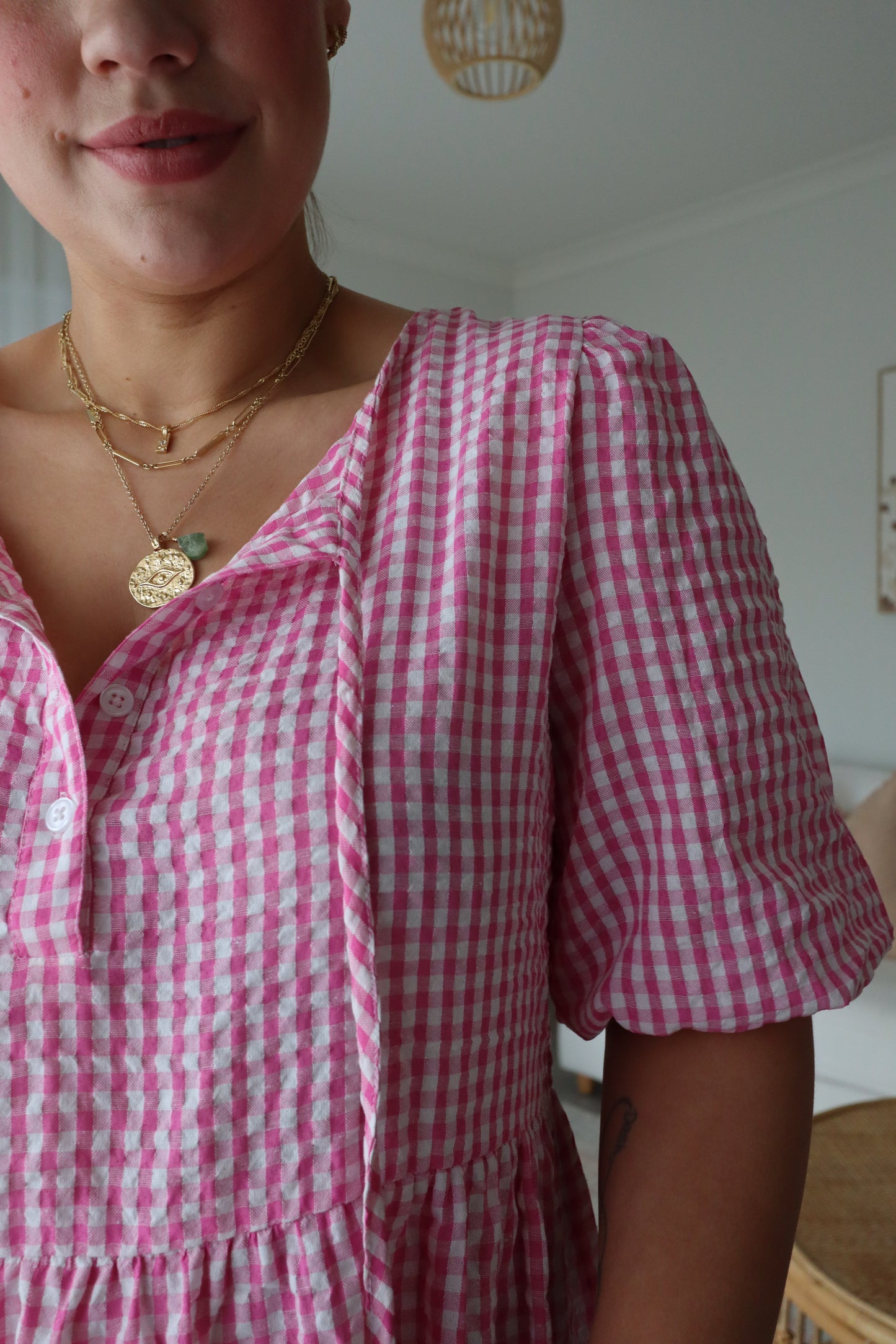 Haven Gingham Dress - Pink