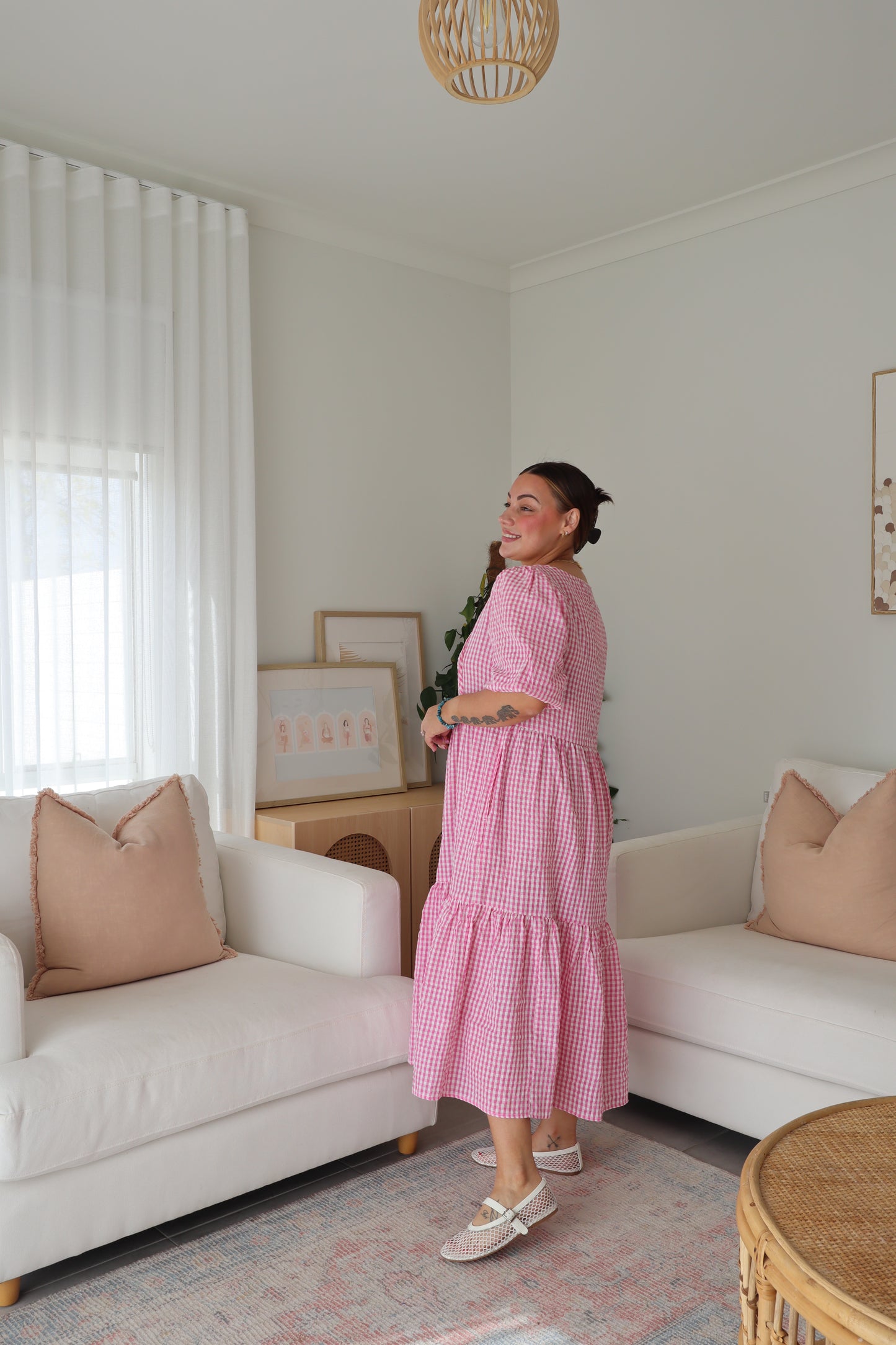 Haven Gingham Dress - Pink
