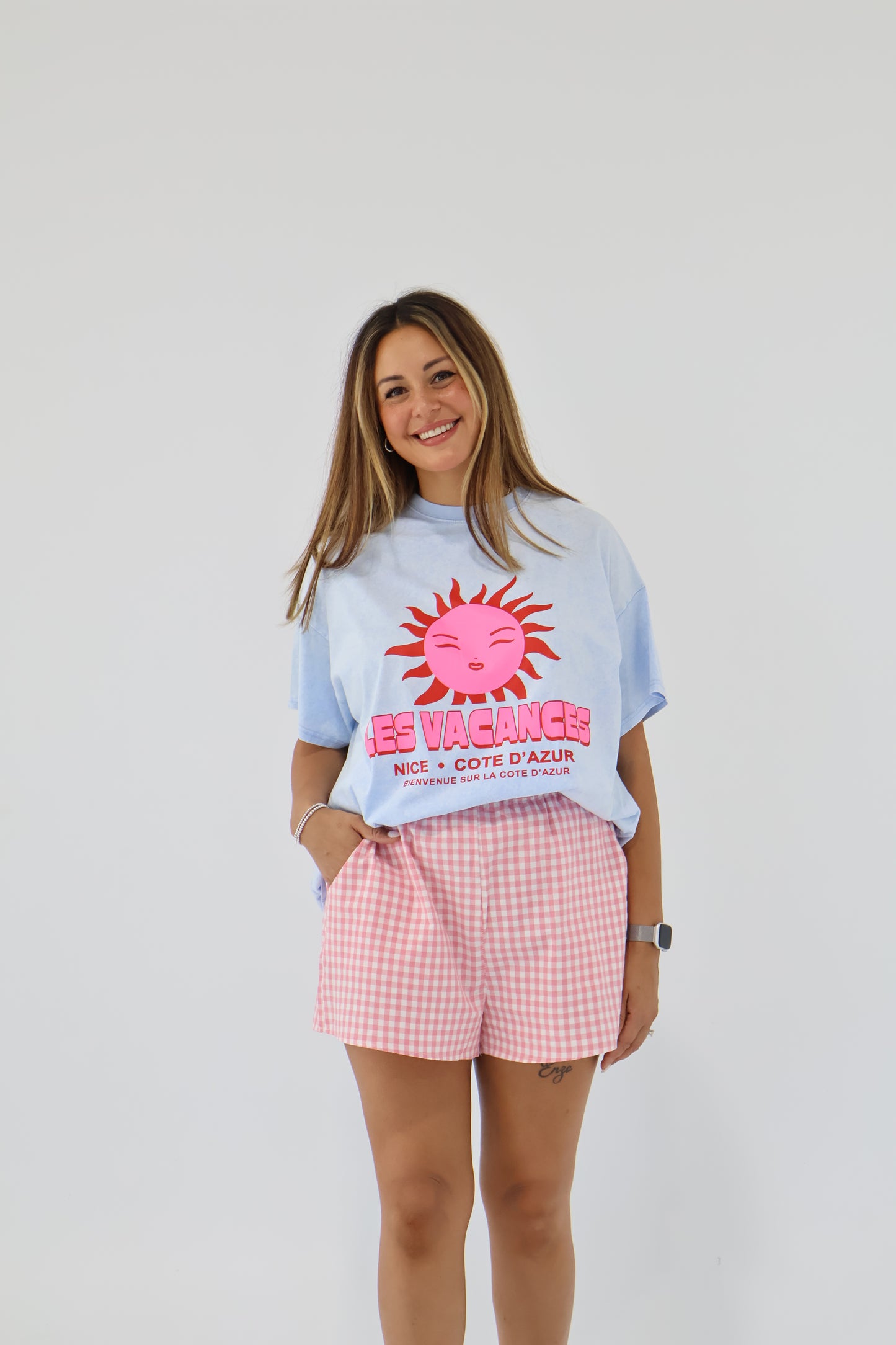 Poppy gingham short - Pink