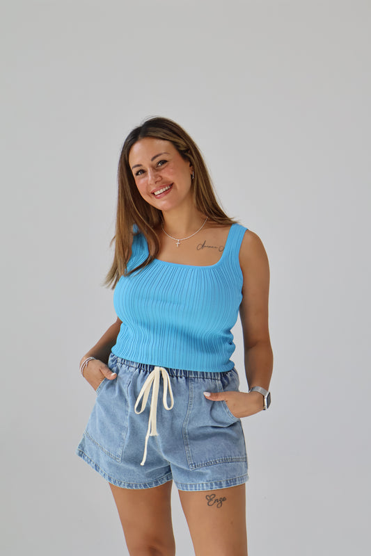 Lia short - denim blue