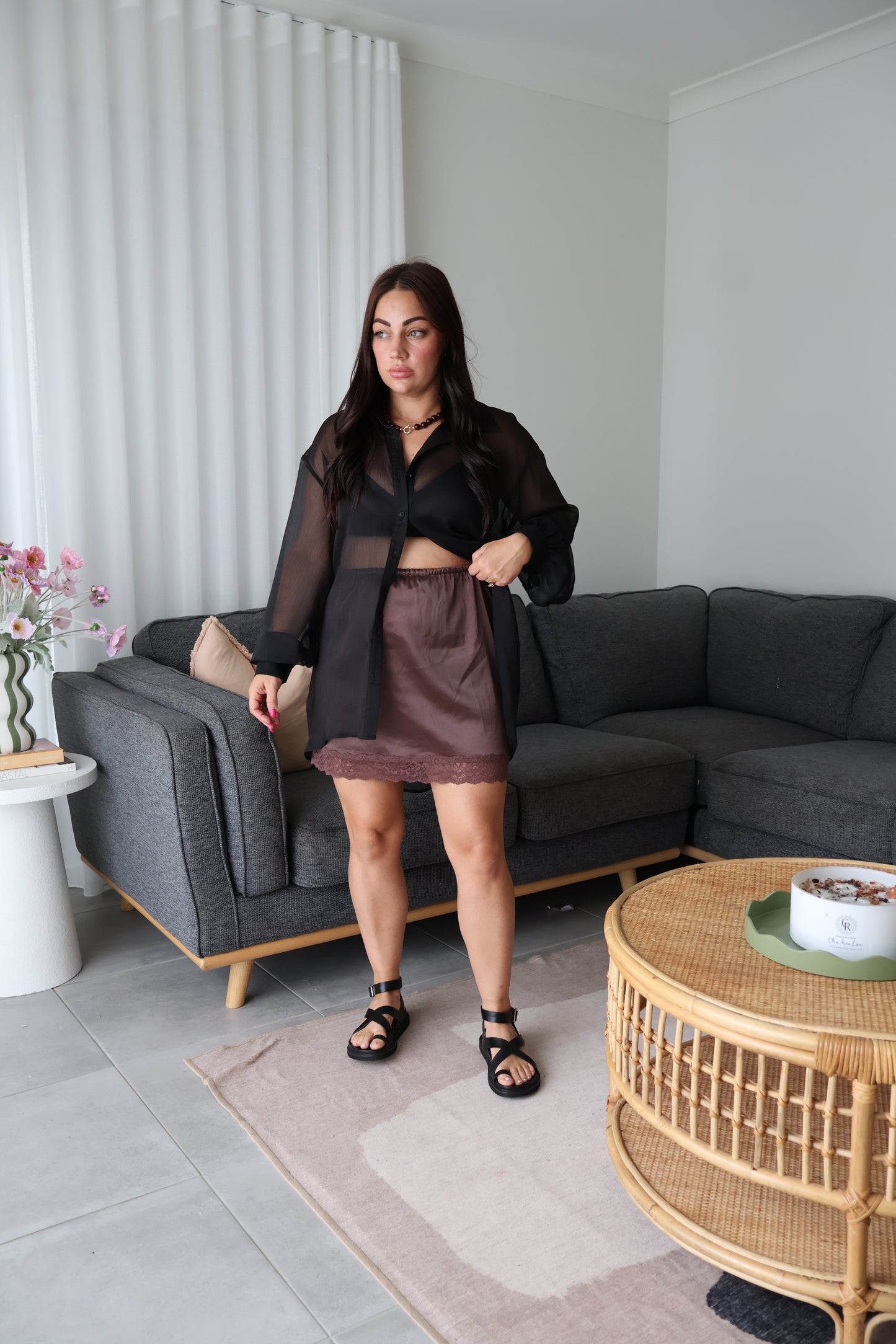 Lily lace skort - Chocolate