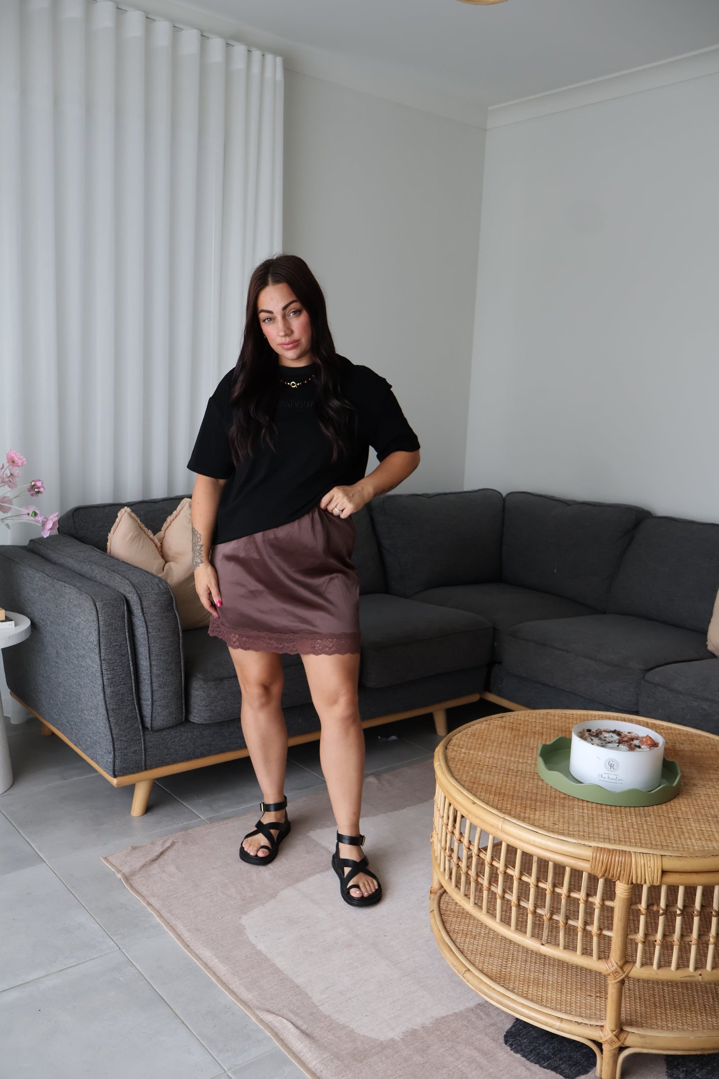 Lily lace skort - Chocolate