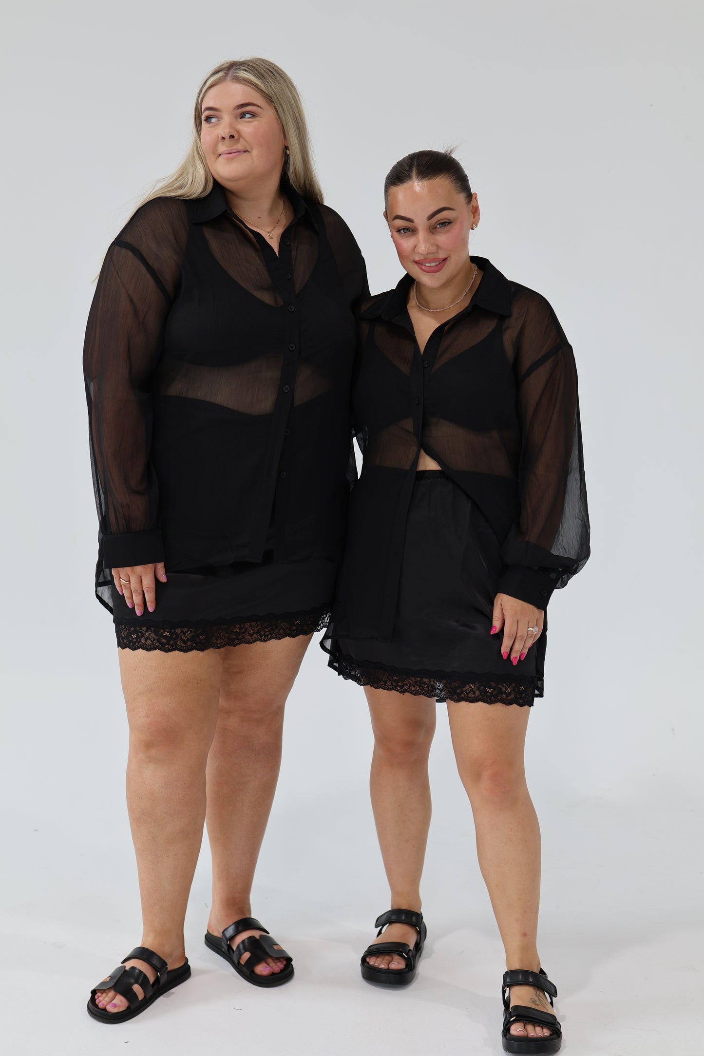 Tommy crinkle sheer shirt - Black