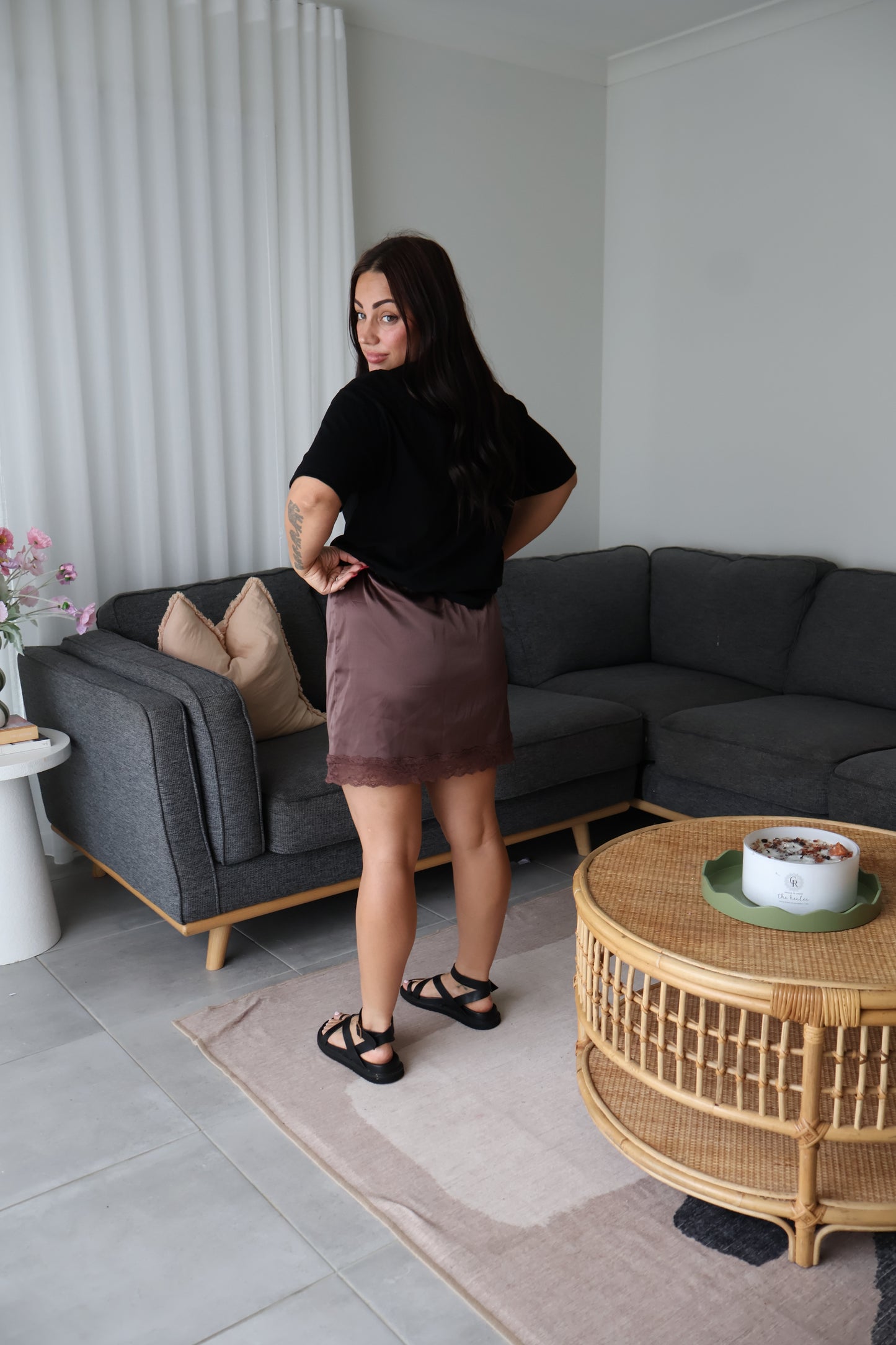 Lily lace skort - Chocolate