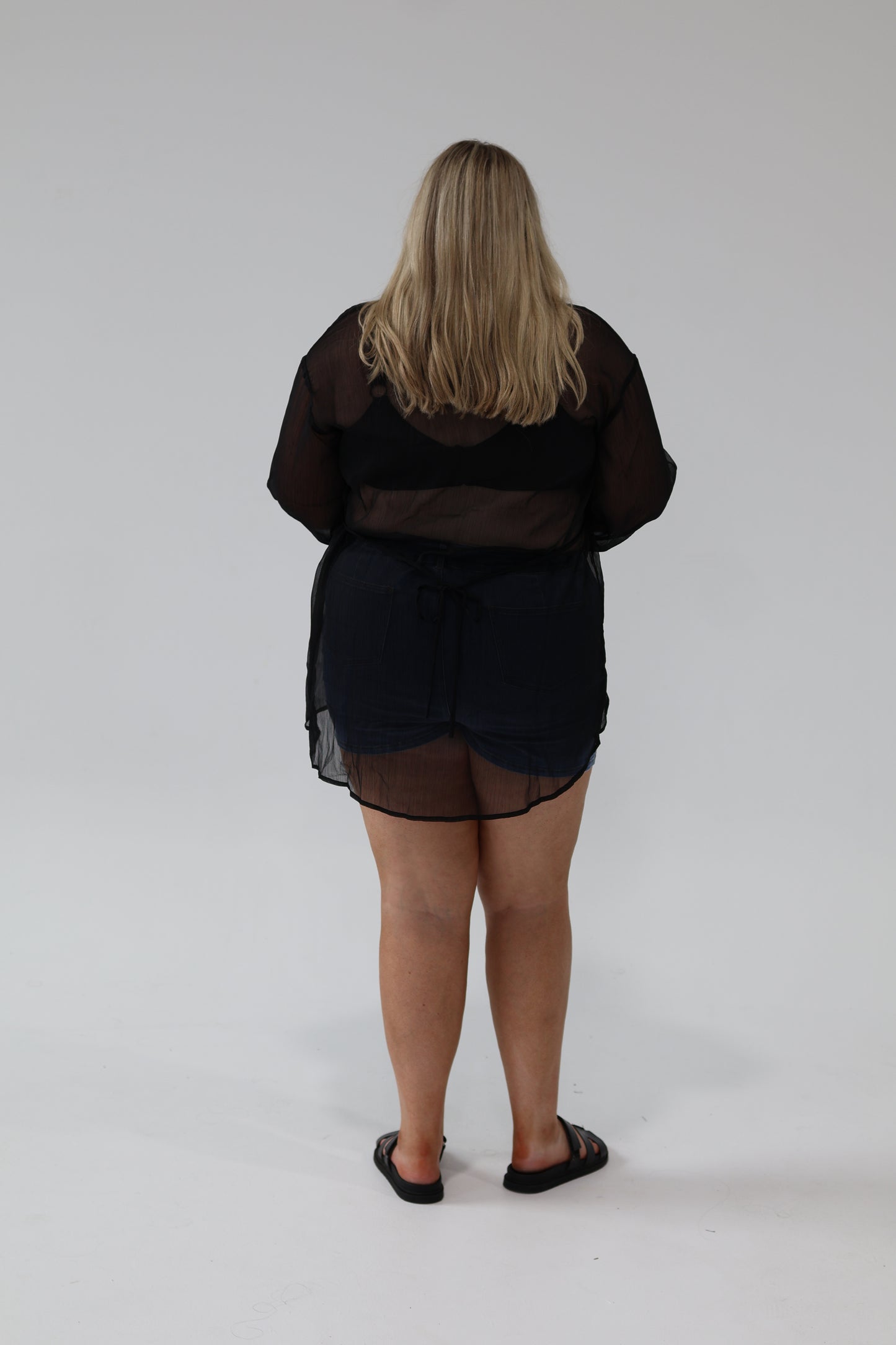 Tommy crinkle sheer shirt - Black