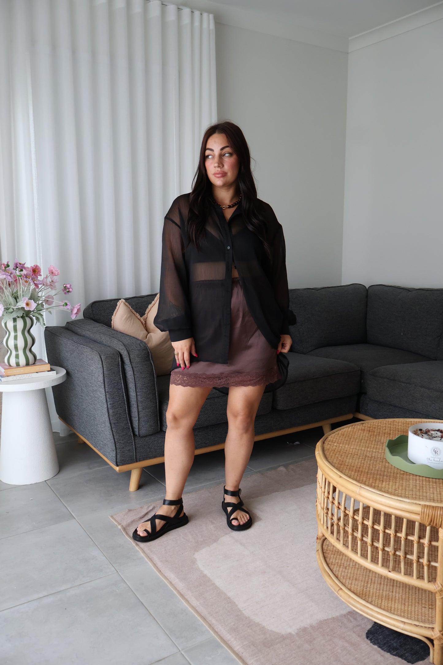 Lily lace skort - Chocolate