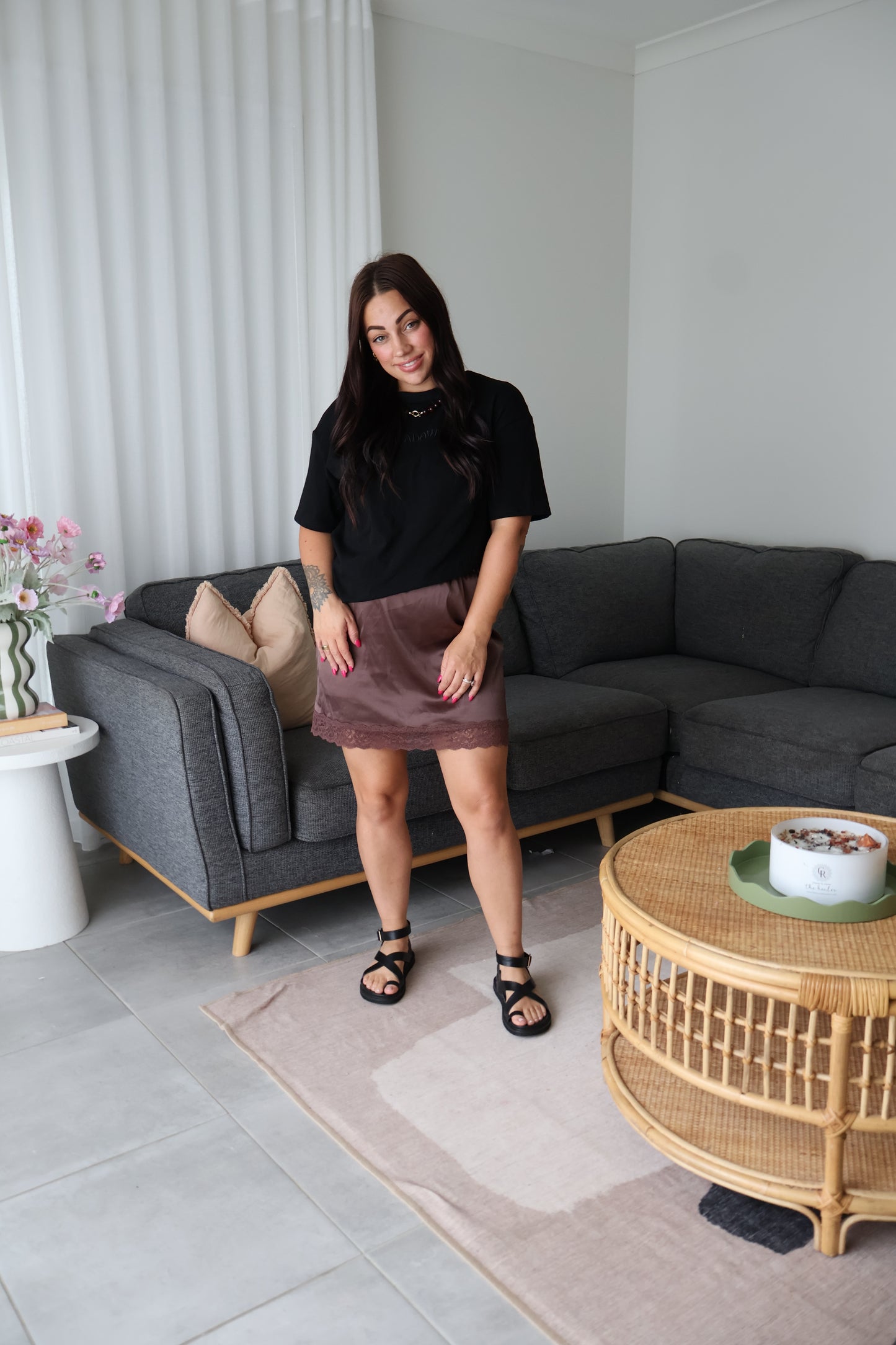 Lily lace skort - Chocolate