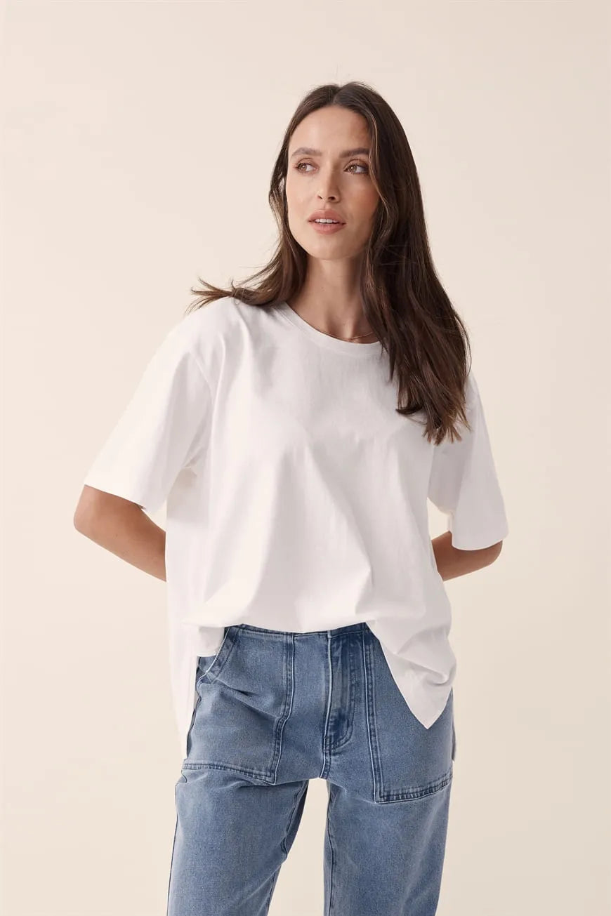 Split Hem Tee - White