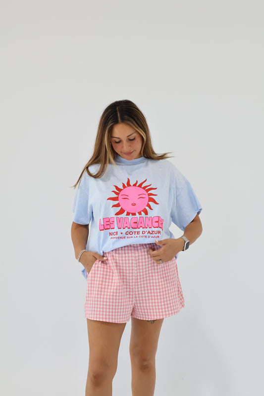 Poppy gingham short - Pink