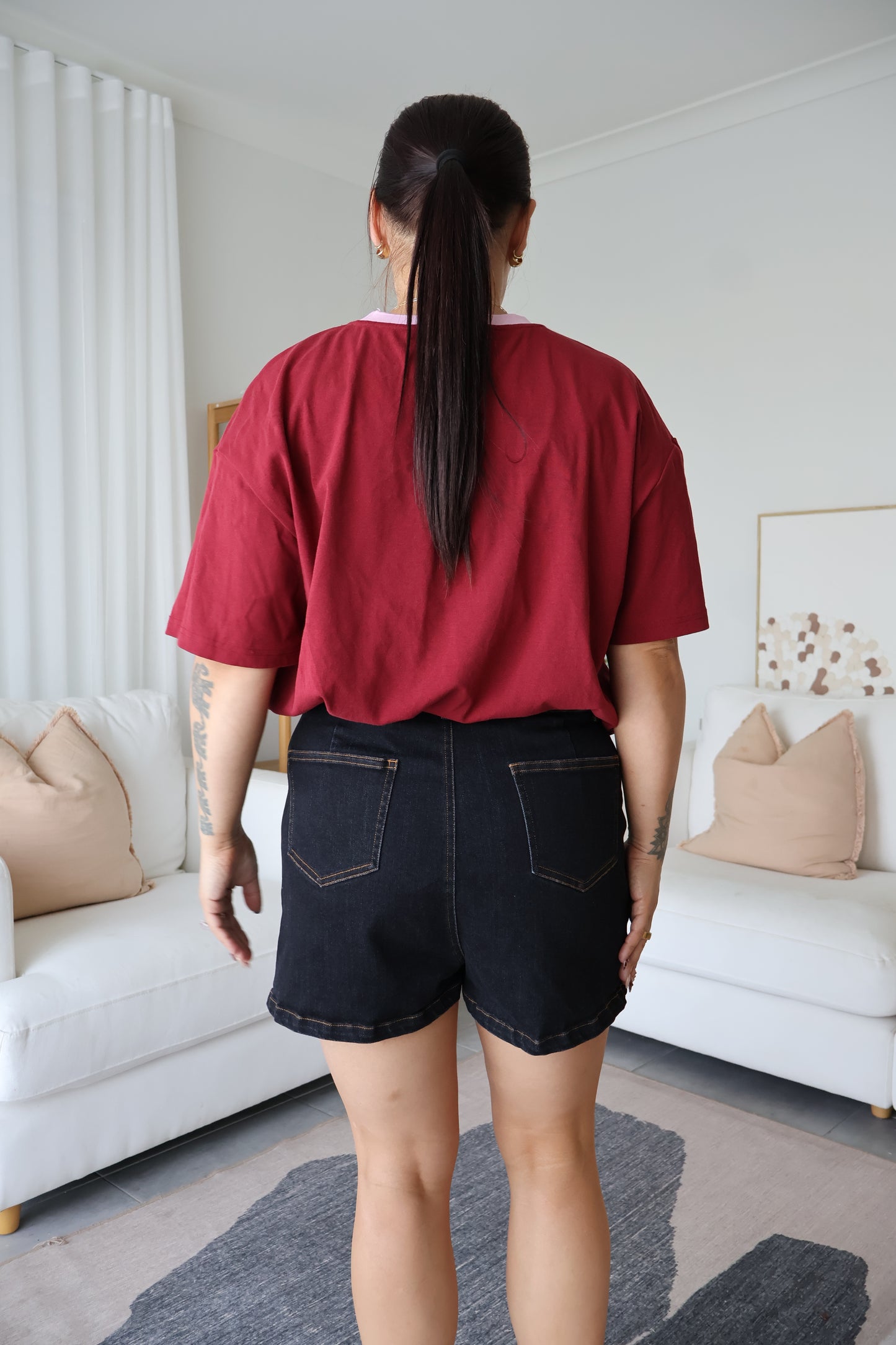 Black Denim Skort