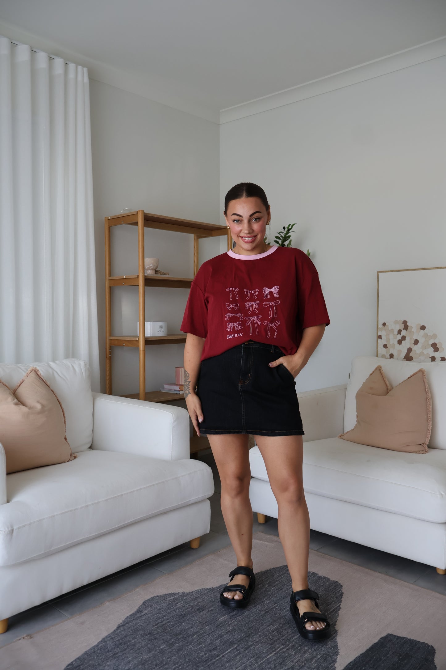 Black Denim Skort