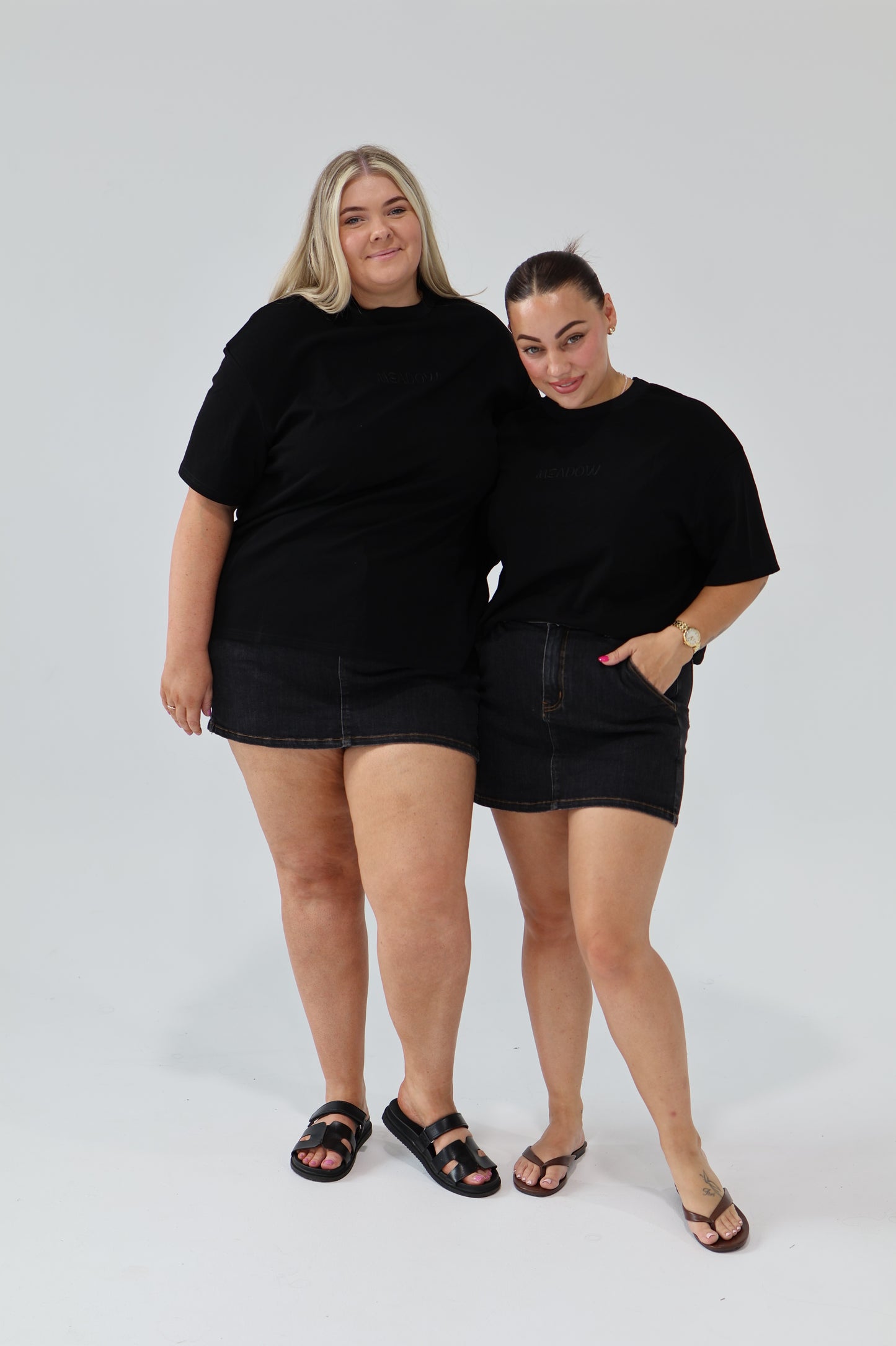 Black Denim Skort