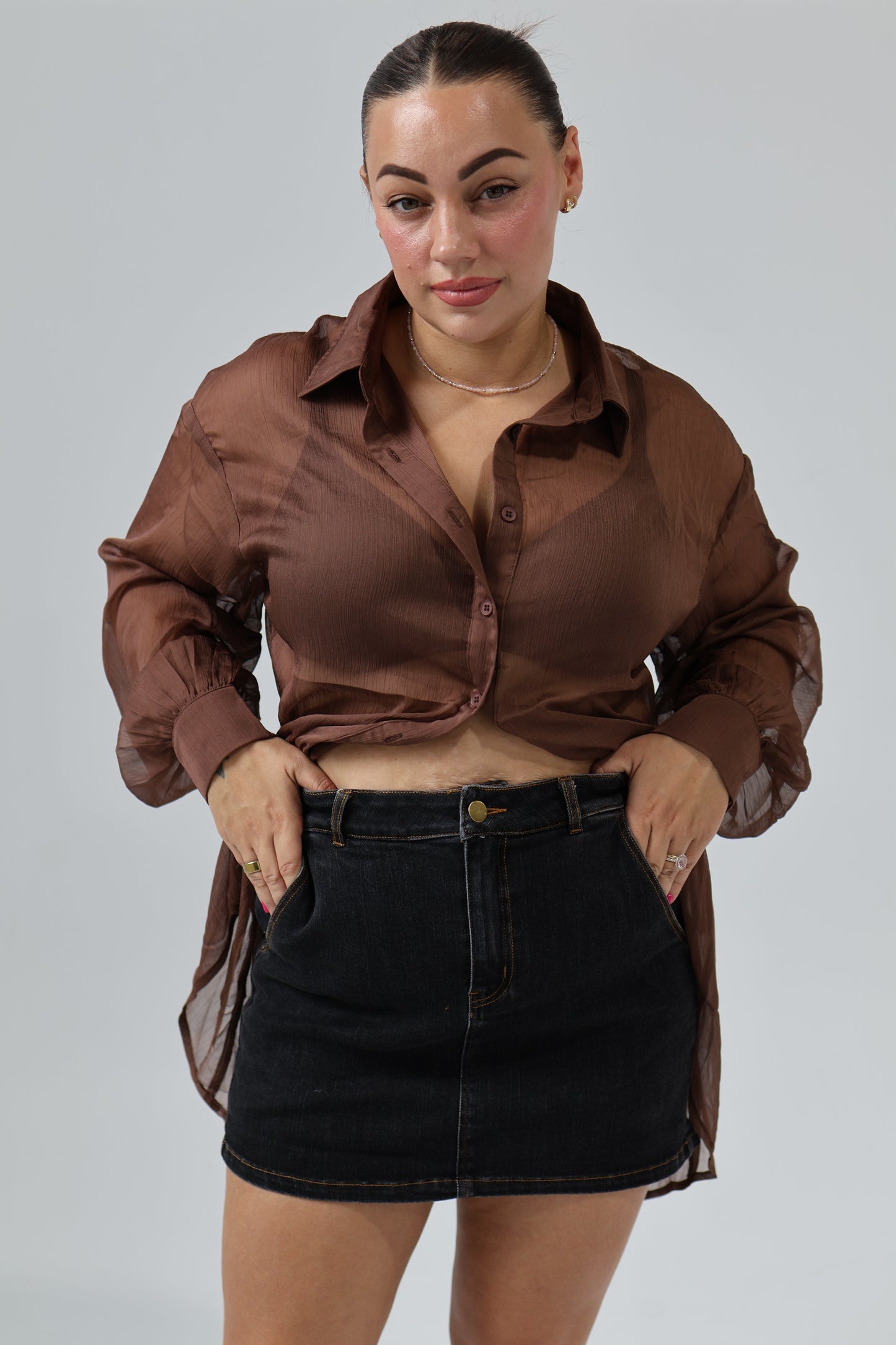 Black Denim Skort