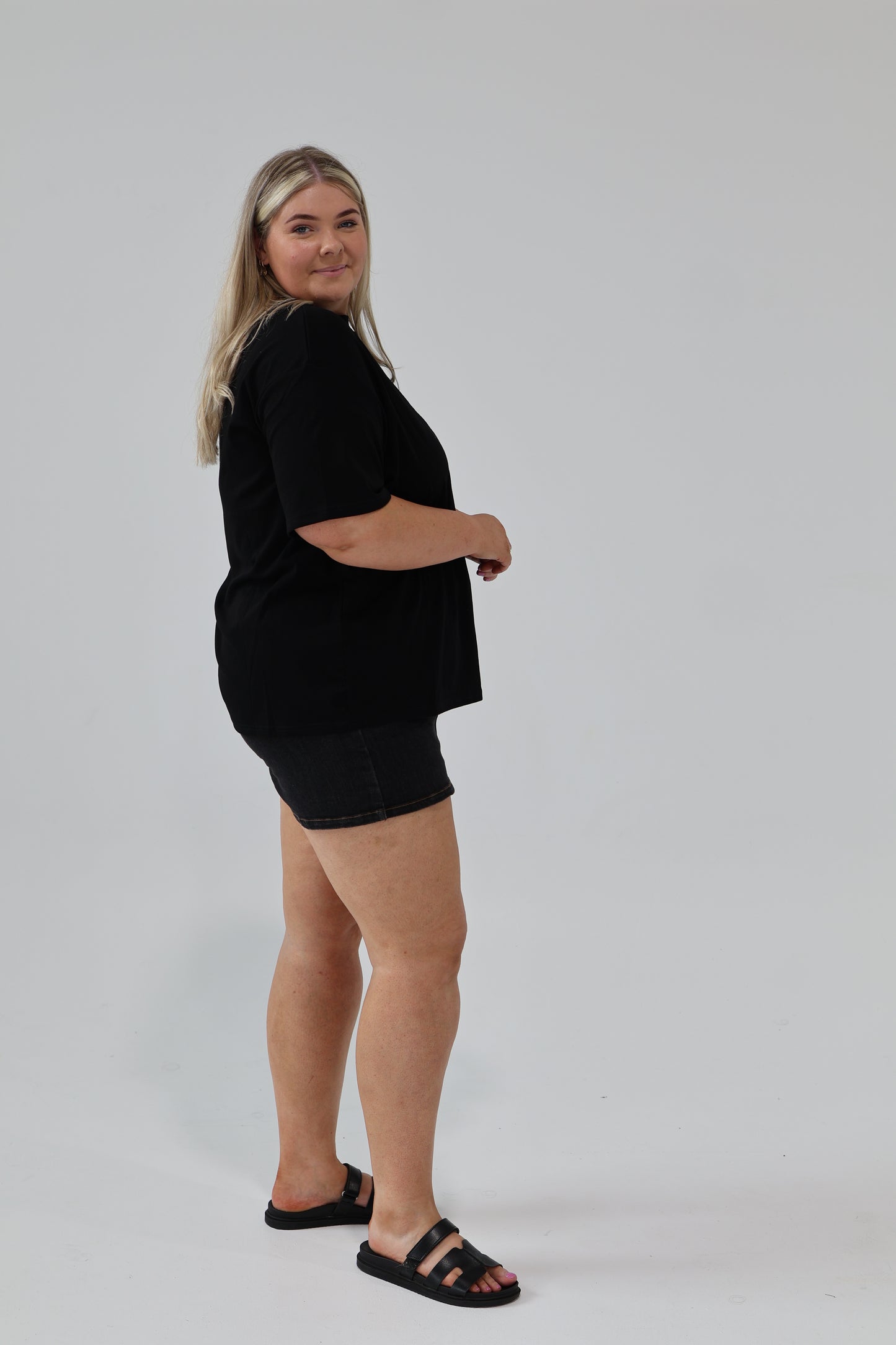 Black Denim Skort